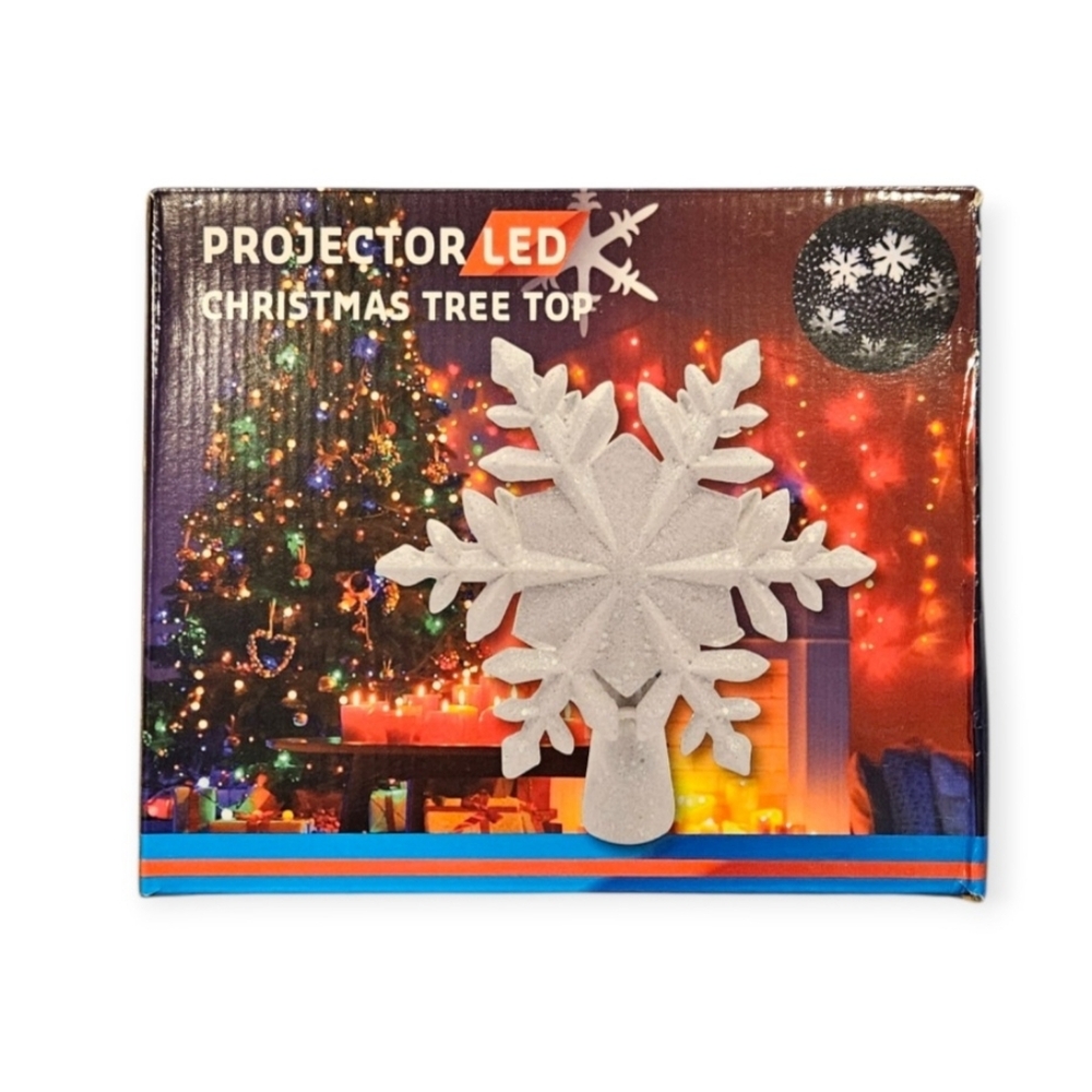 Never Used, Projector LED Christmas Tree Top in Silver